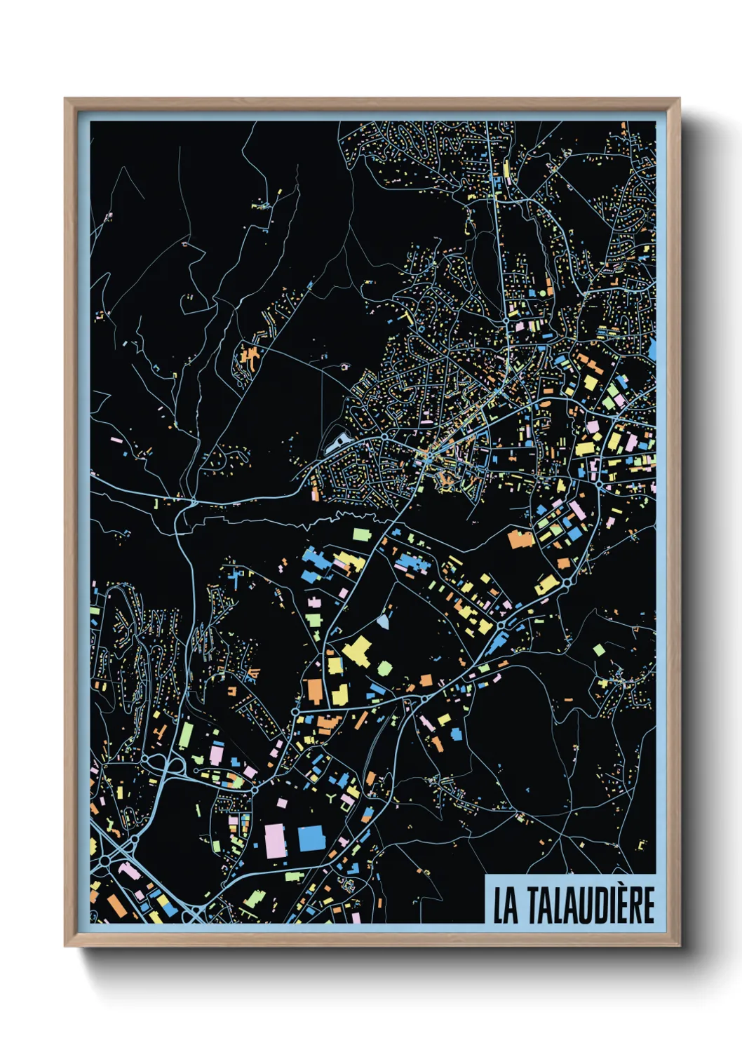 Une affiche de carte sur La Talaudière