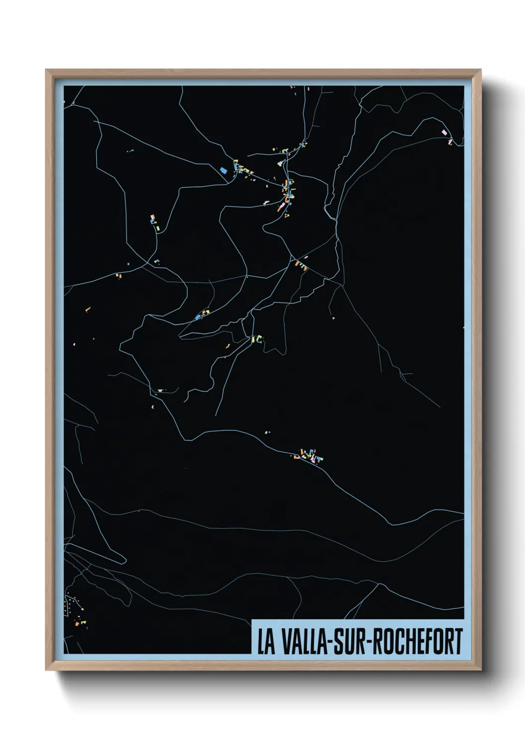 Une affiche de carte sur La Valla-sur-Rochefort