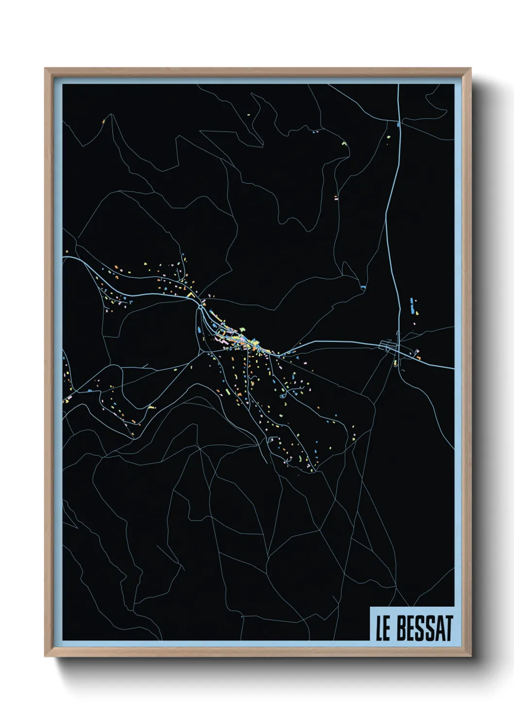 Une affiche de carte sur Le Bessat