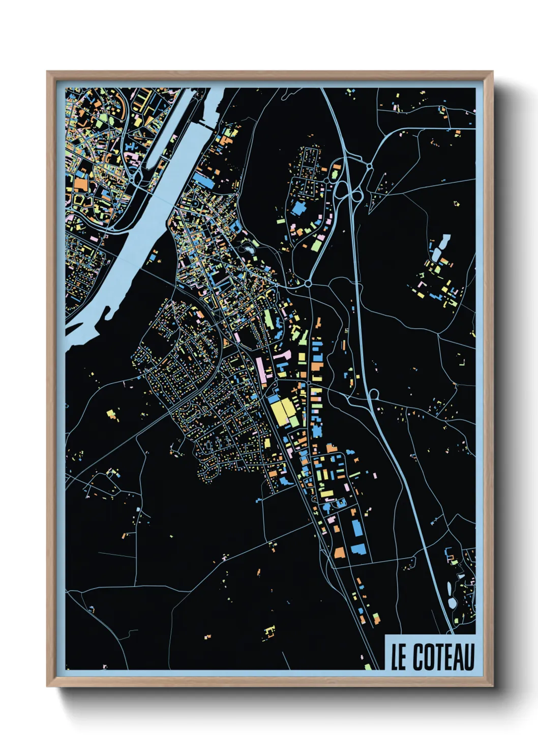 Une affiche de carte sur Le Coteau