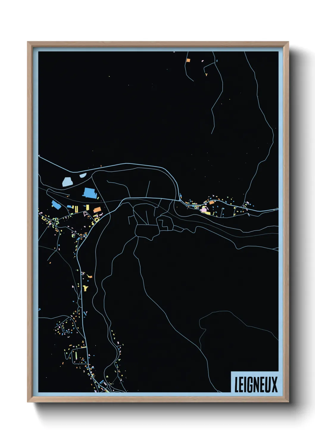 Une affiche de carte sur Leigneux