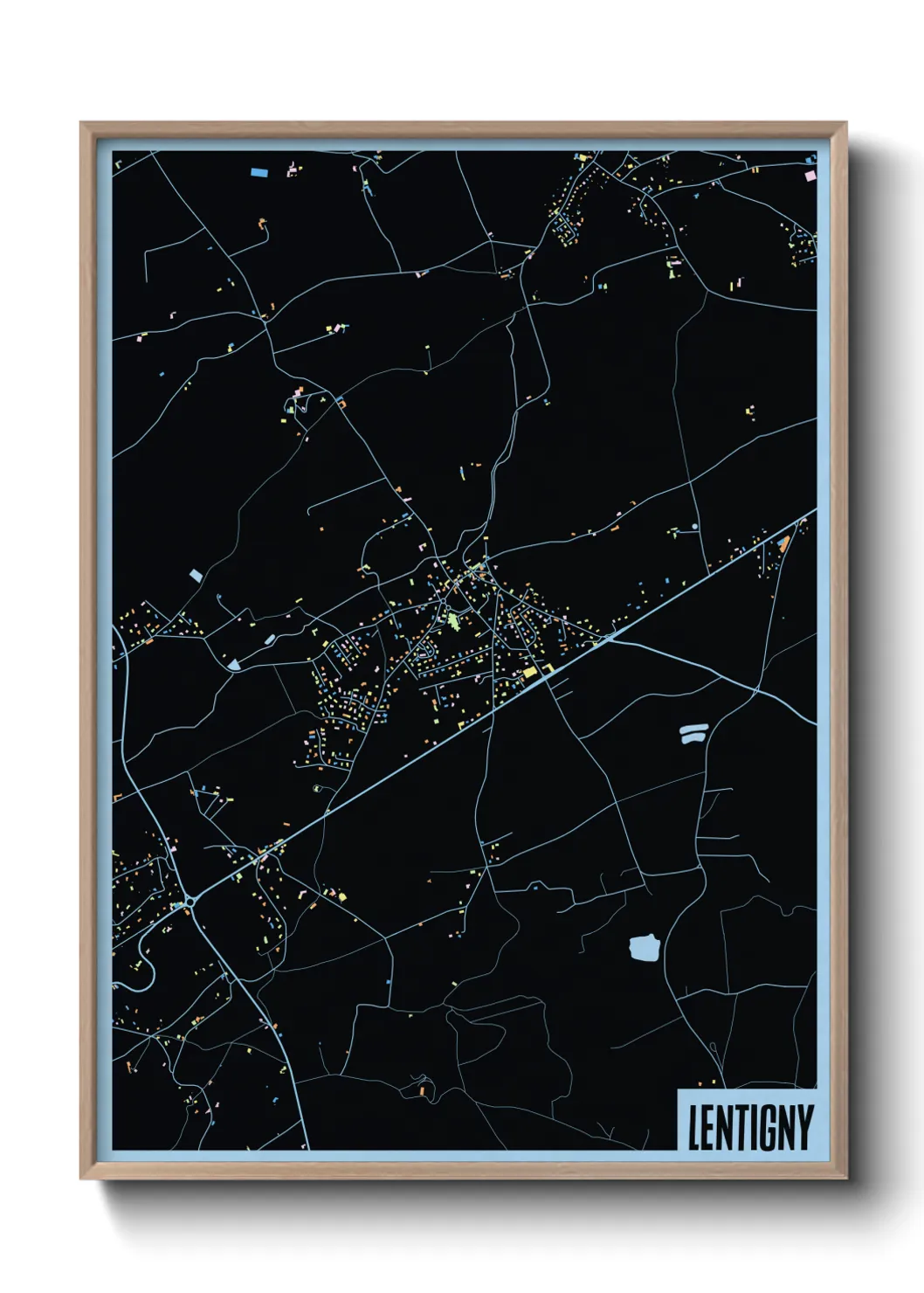 Une affiche de carte sur Lentigny