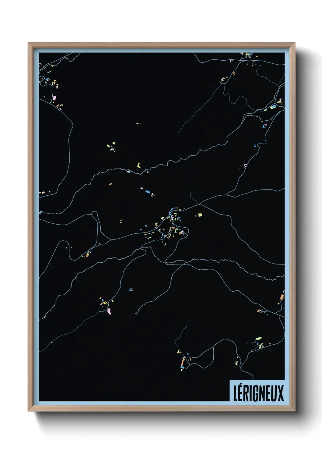 Une affiche de carte sur Lérigneux