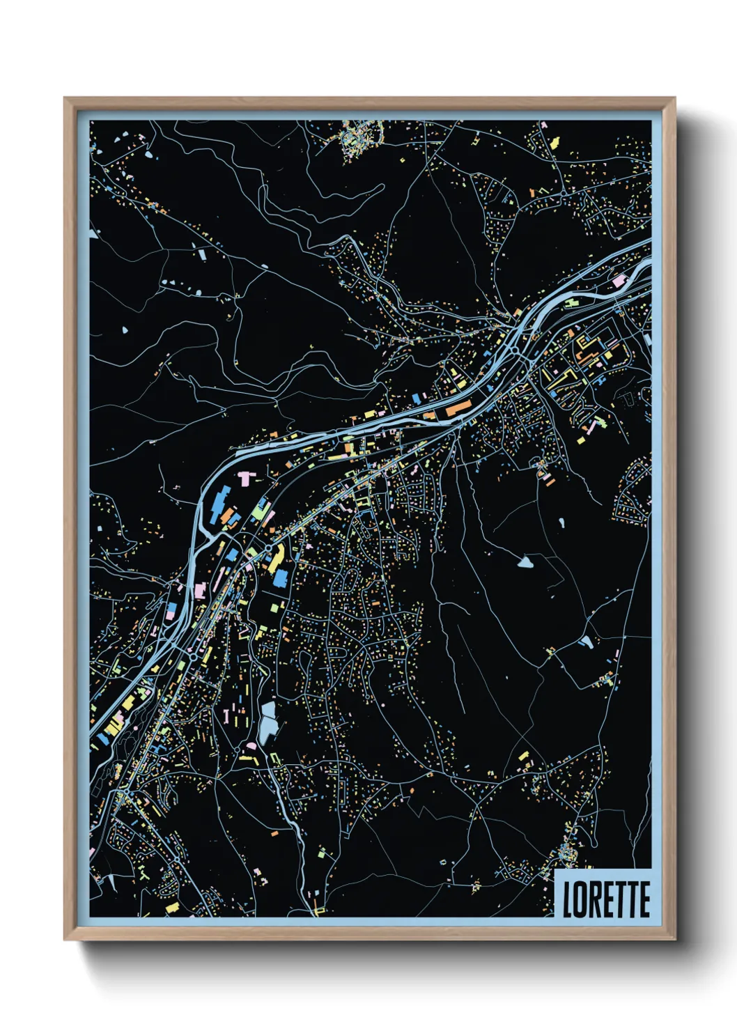 Une affiche de carte sur Lorette