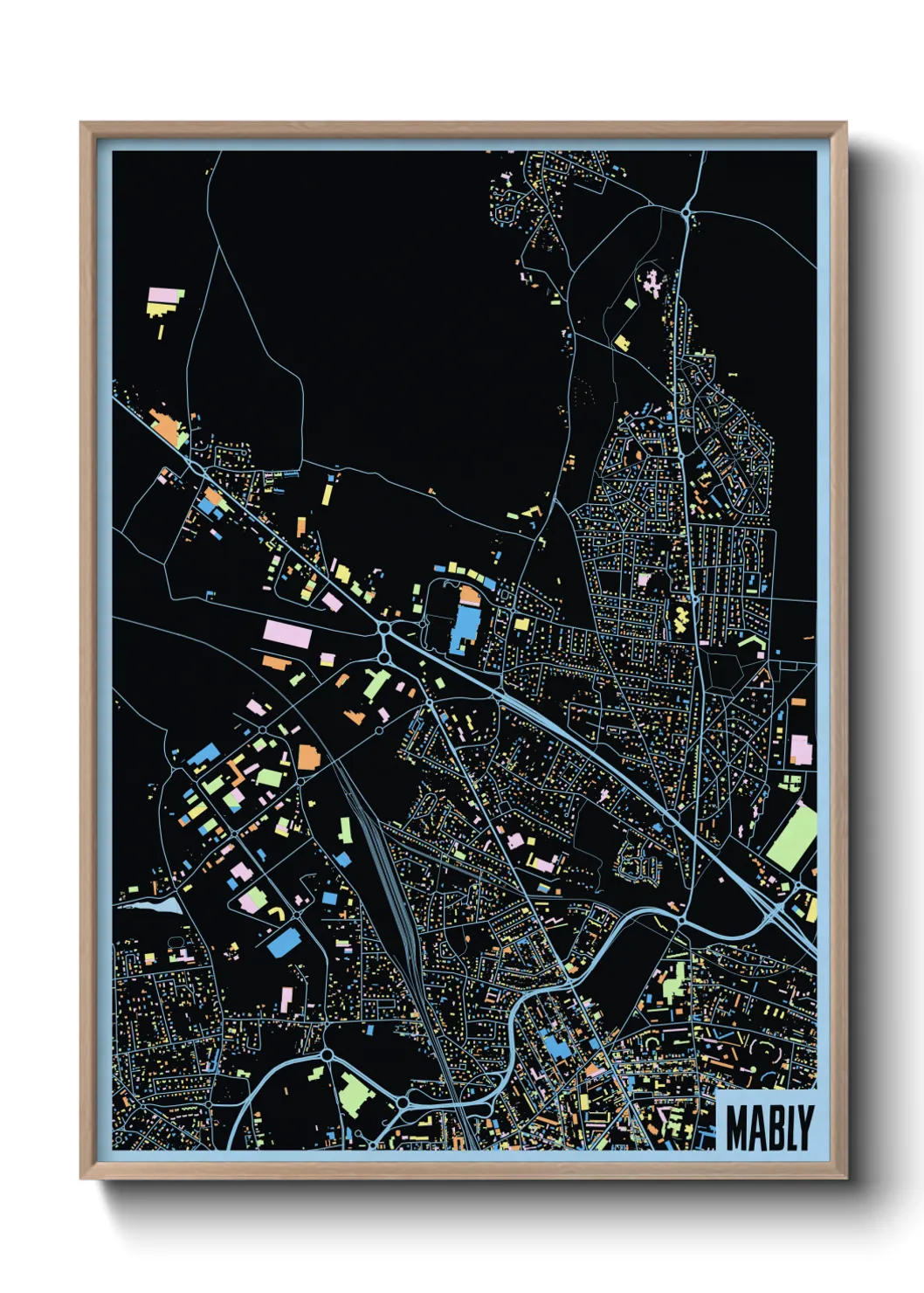 Une affiche de carte sur Mably