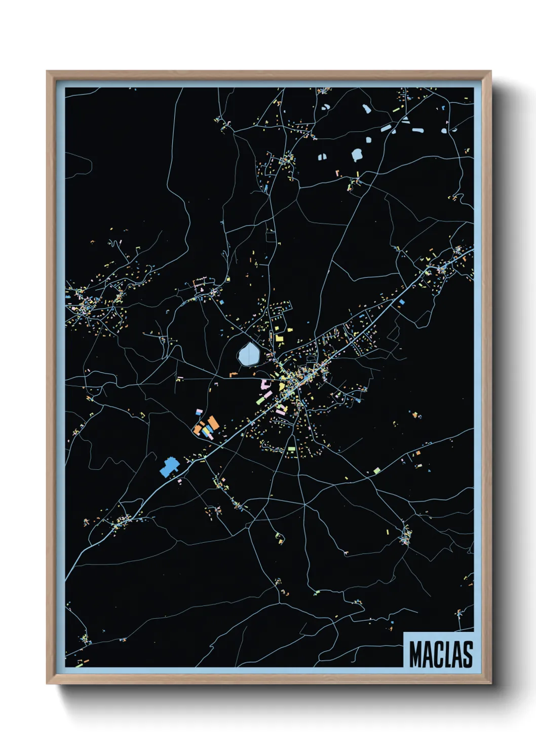 Une affiche de carte sur Maclas