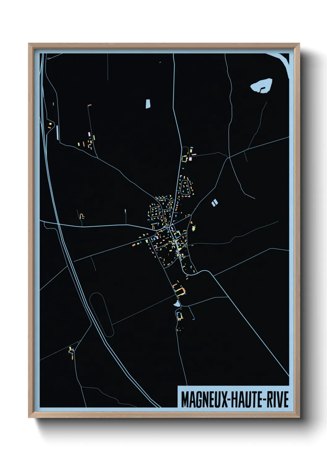 Une affiche de carte sur Magneux-Haute-Rive