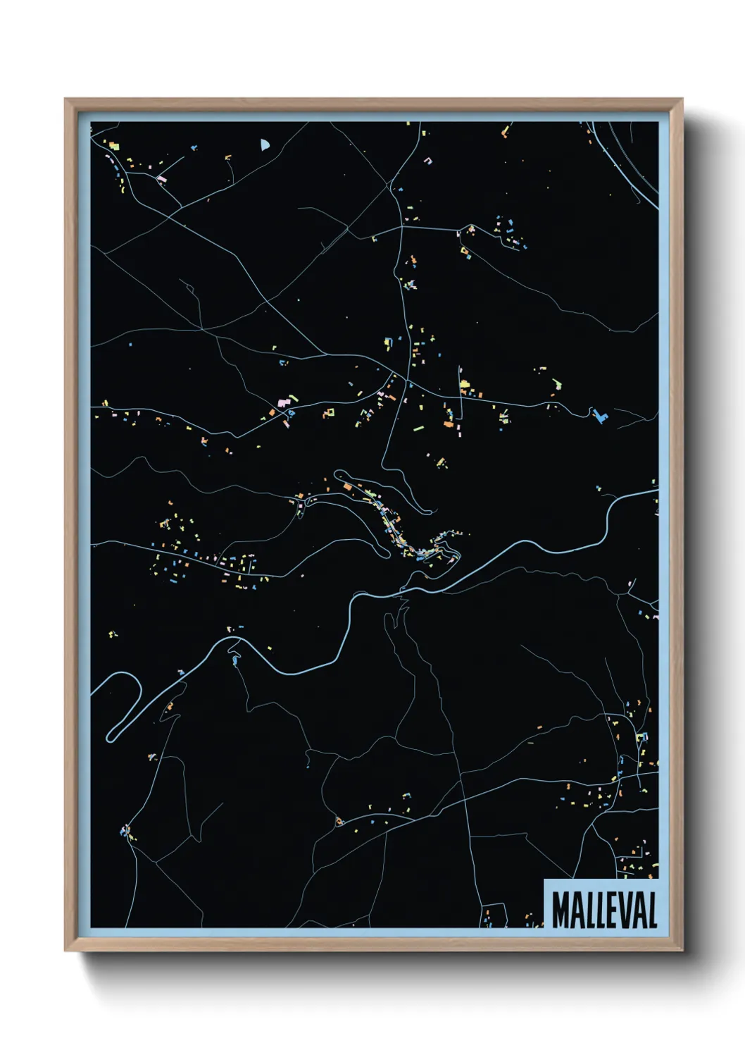Une affiche de carte sur Malleval