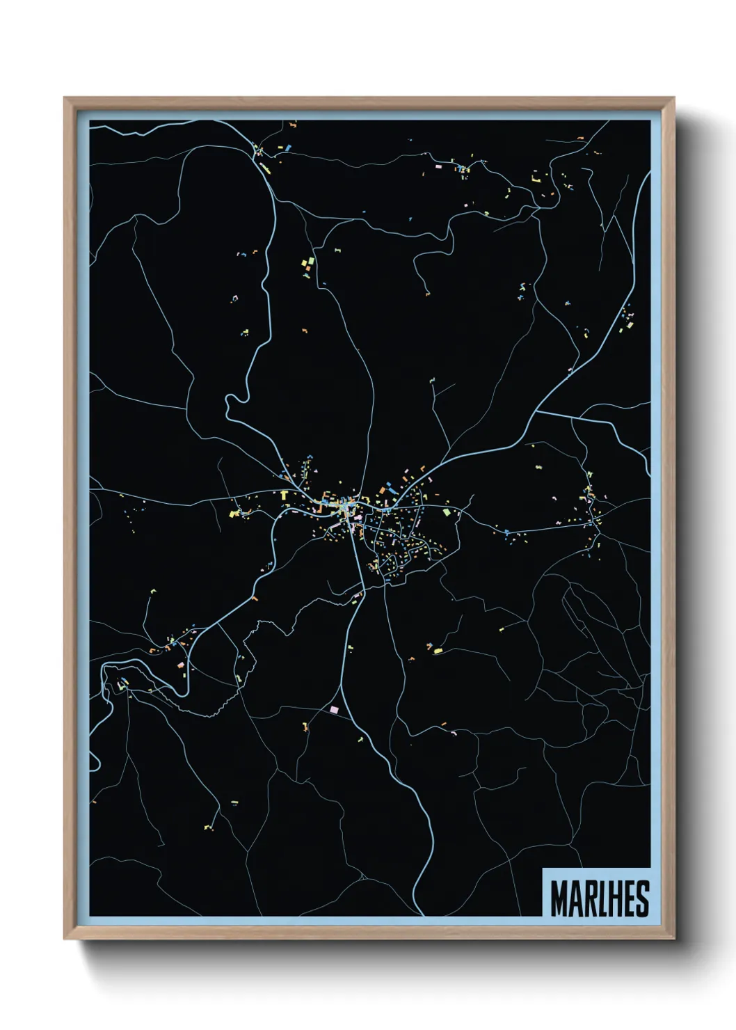 Une affiche de carte sur Marlhes