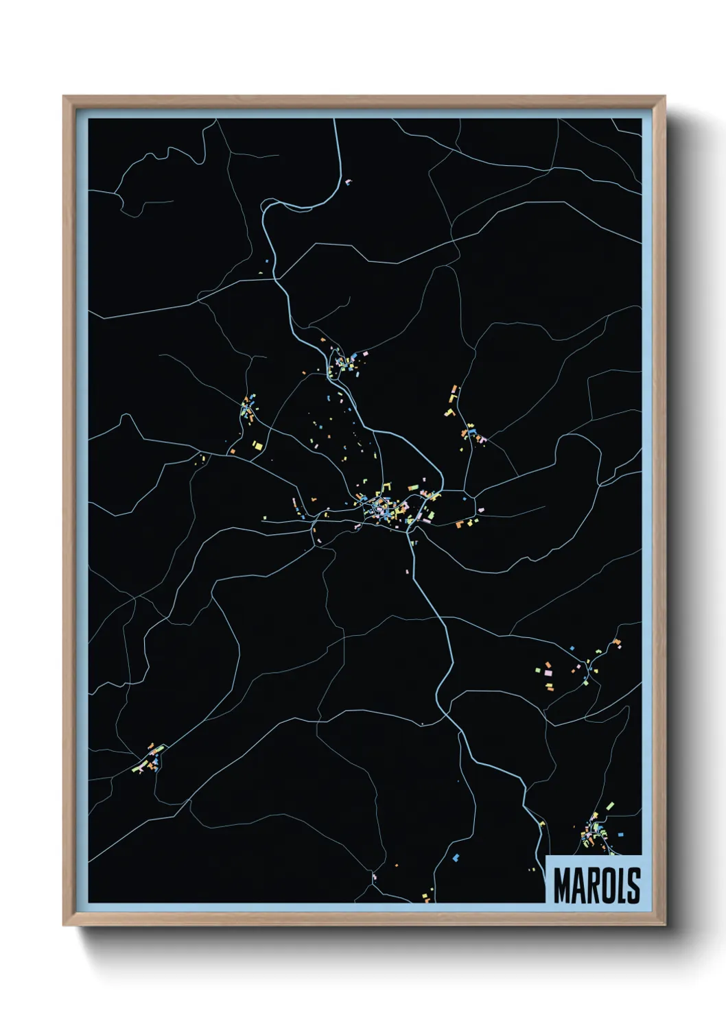 Une affiche de carte sur Marols