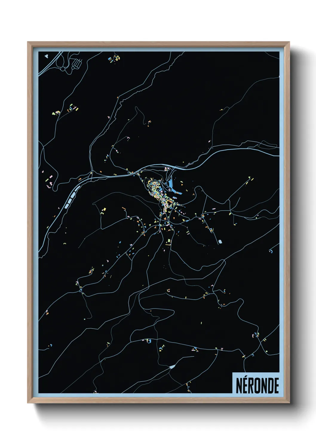 Une affiche de carte sur Néronde