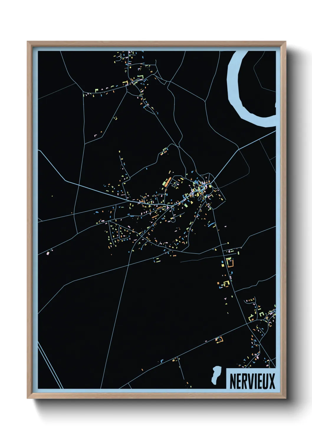 Une affiche de carte sur Nervieux