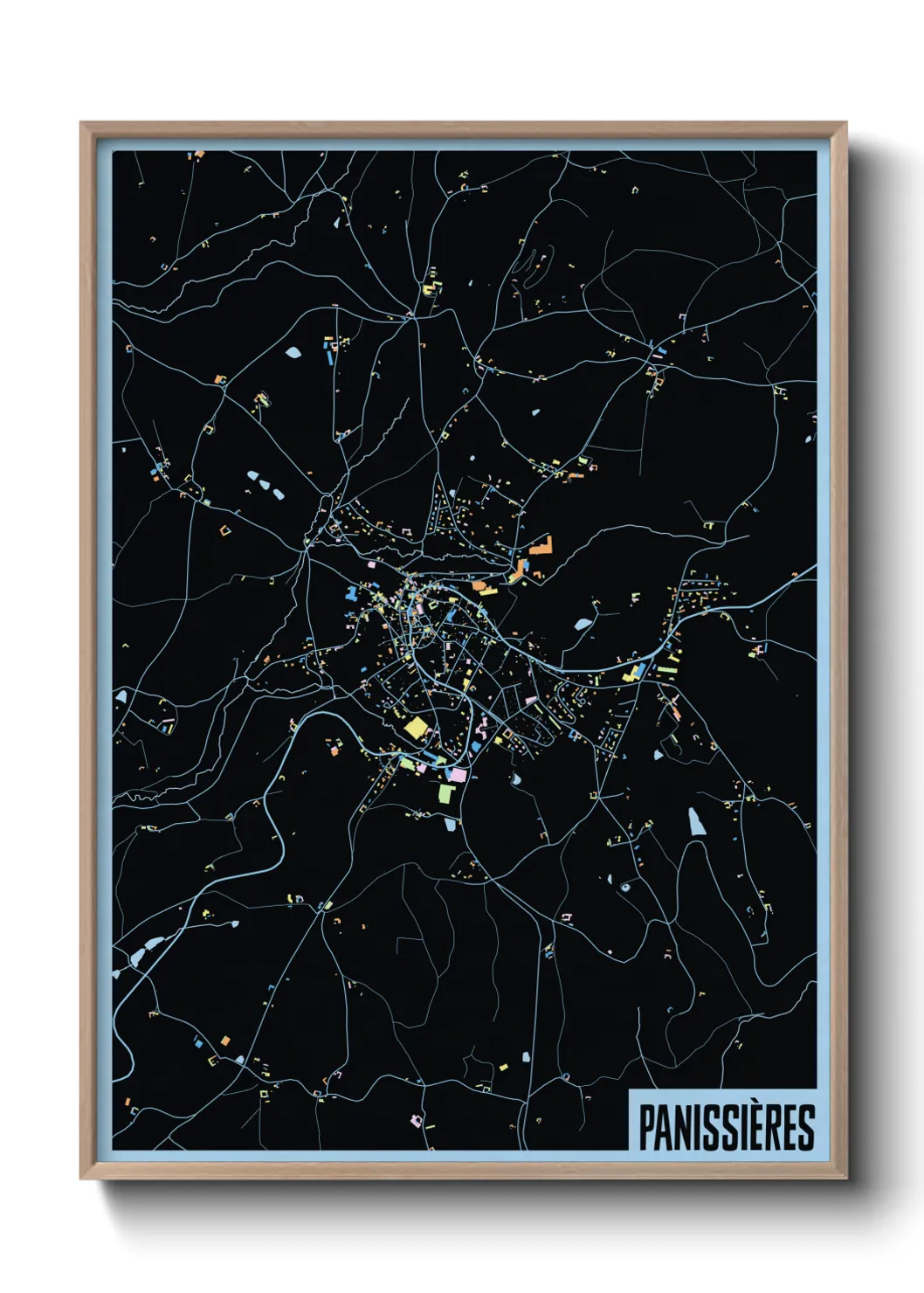 Une affiche de carte sur Panissières