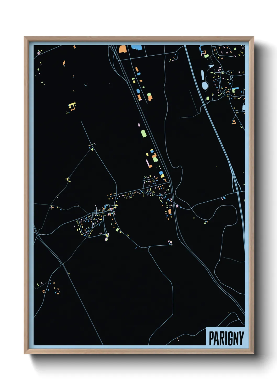 Une affiche de carte sur Parigny