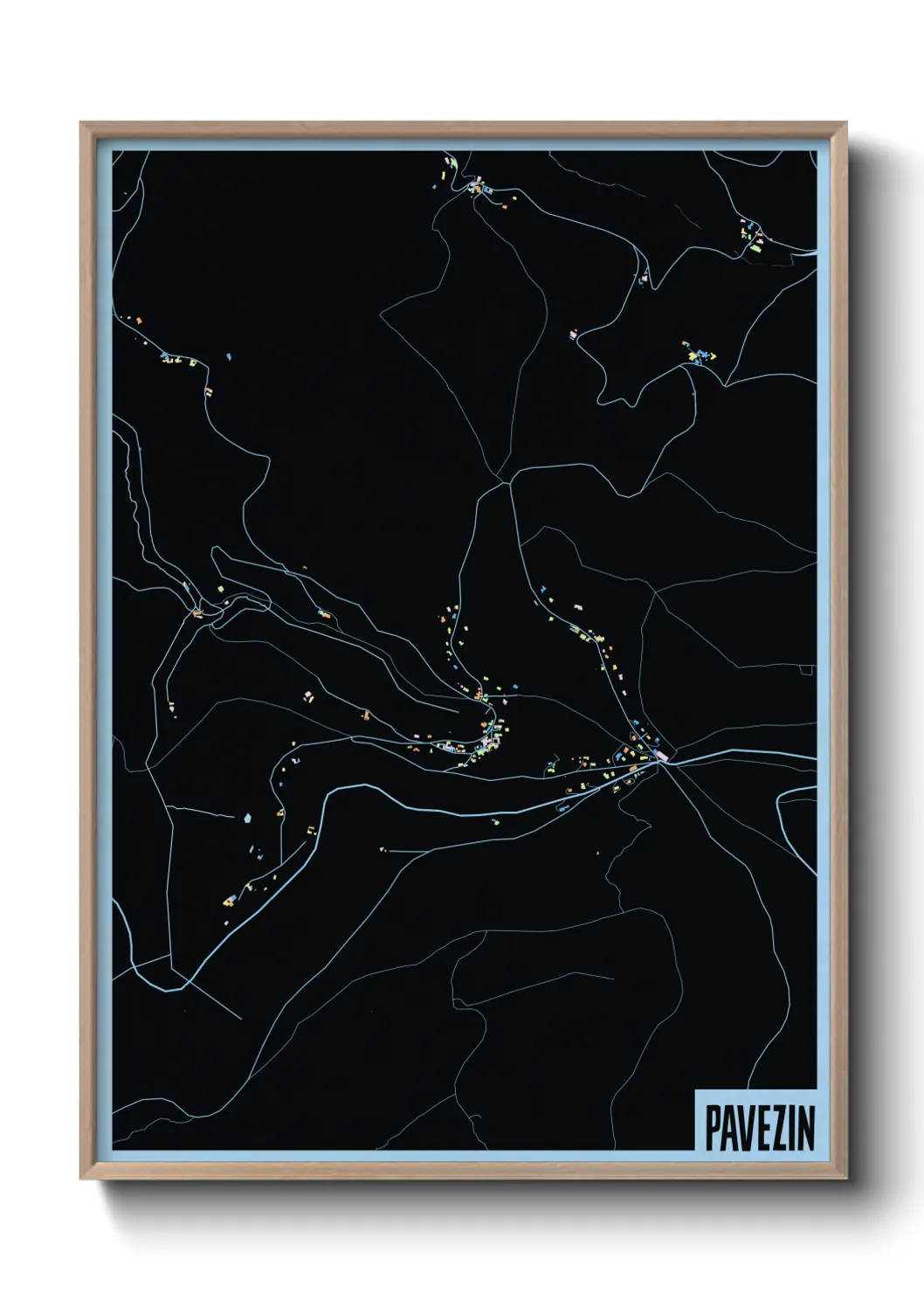 Une affiche de carte sur Pavezin