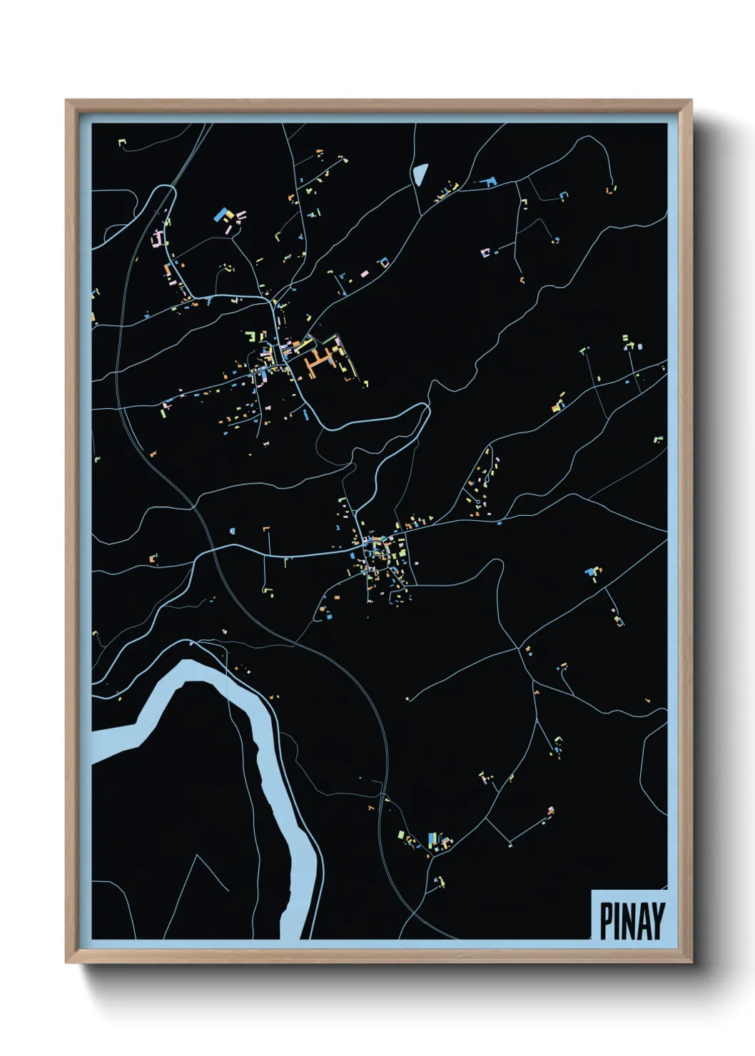 Une affiche de carte sur Pinay