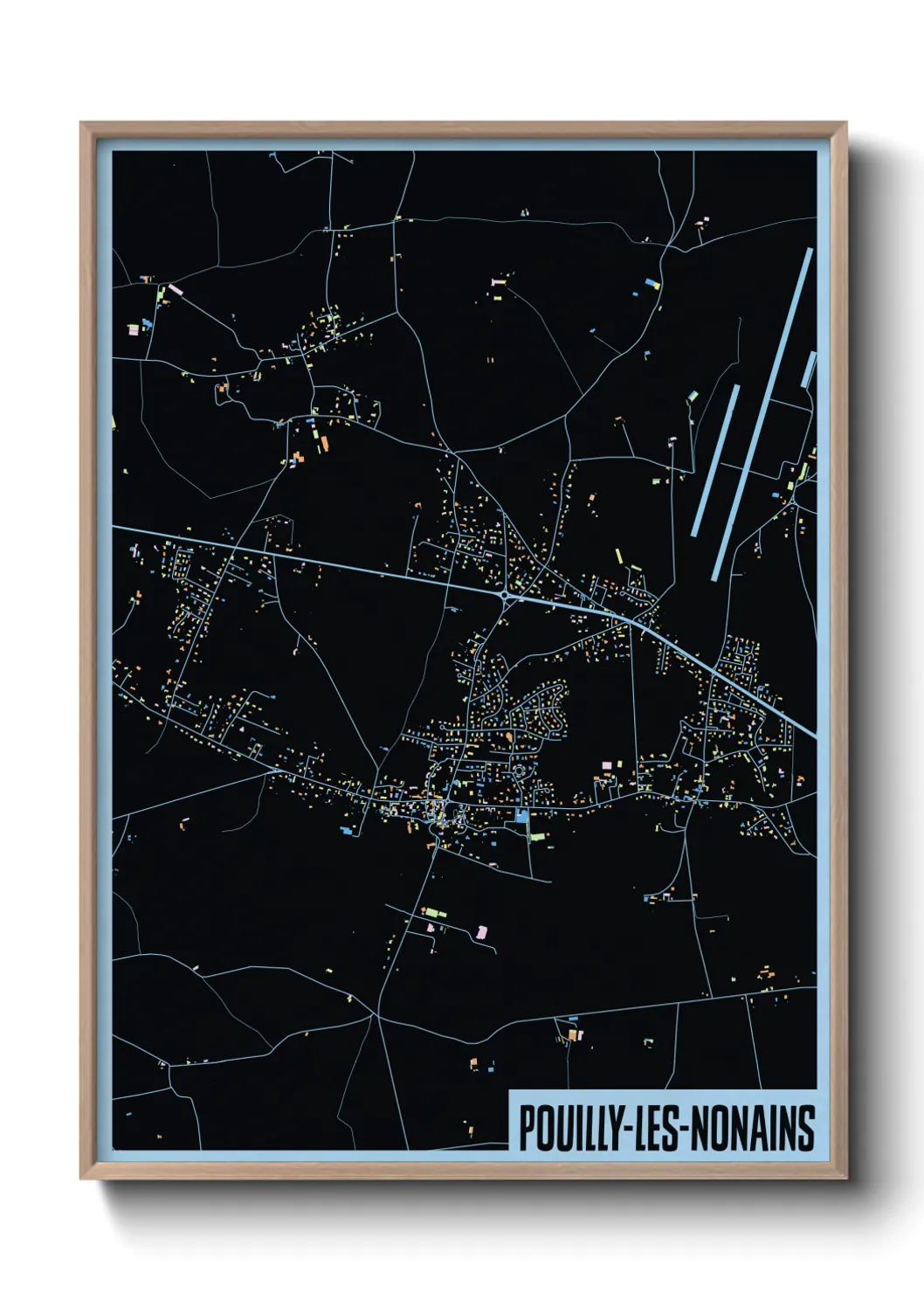 Une affiche de carte sur Pouilly-les-Nonains