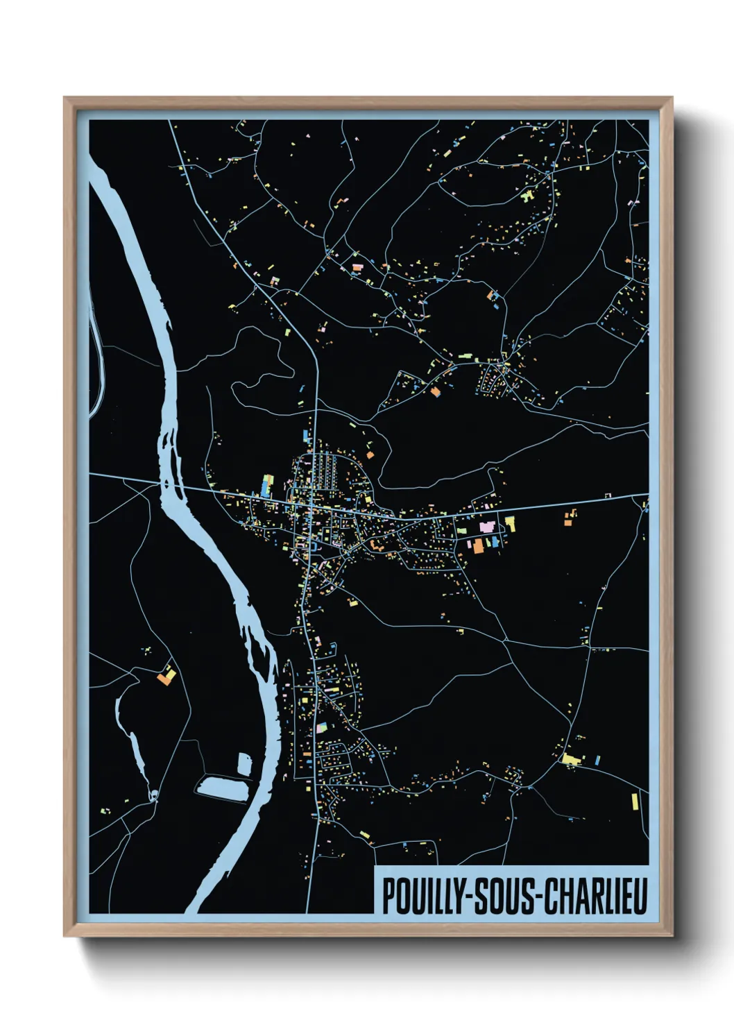 Une affiche de carte sur Pouilly-sous-Charlieu