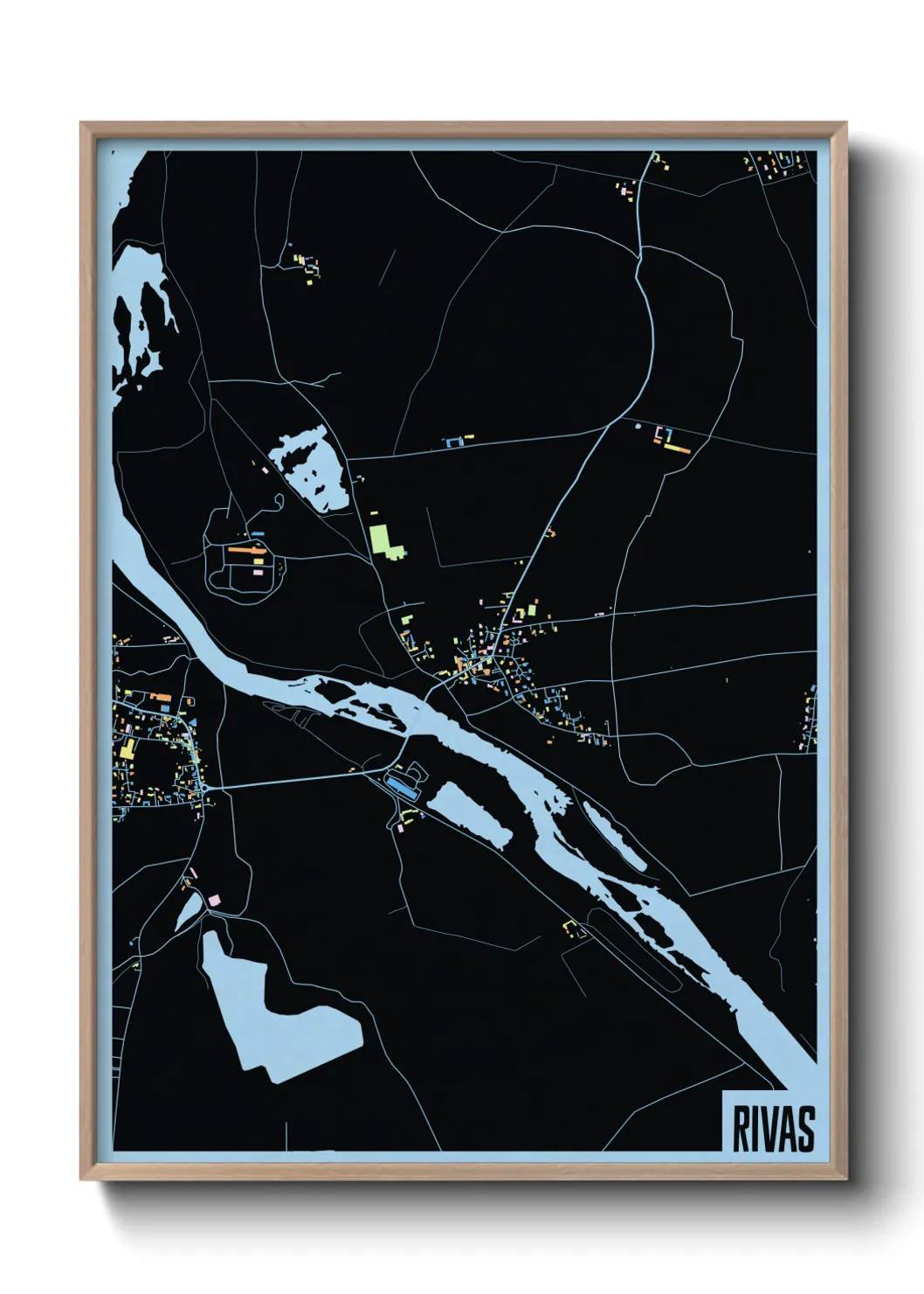 Une affiche de carte sur Rivas