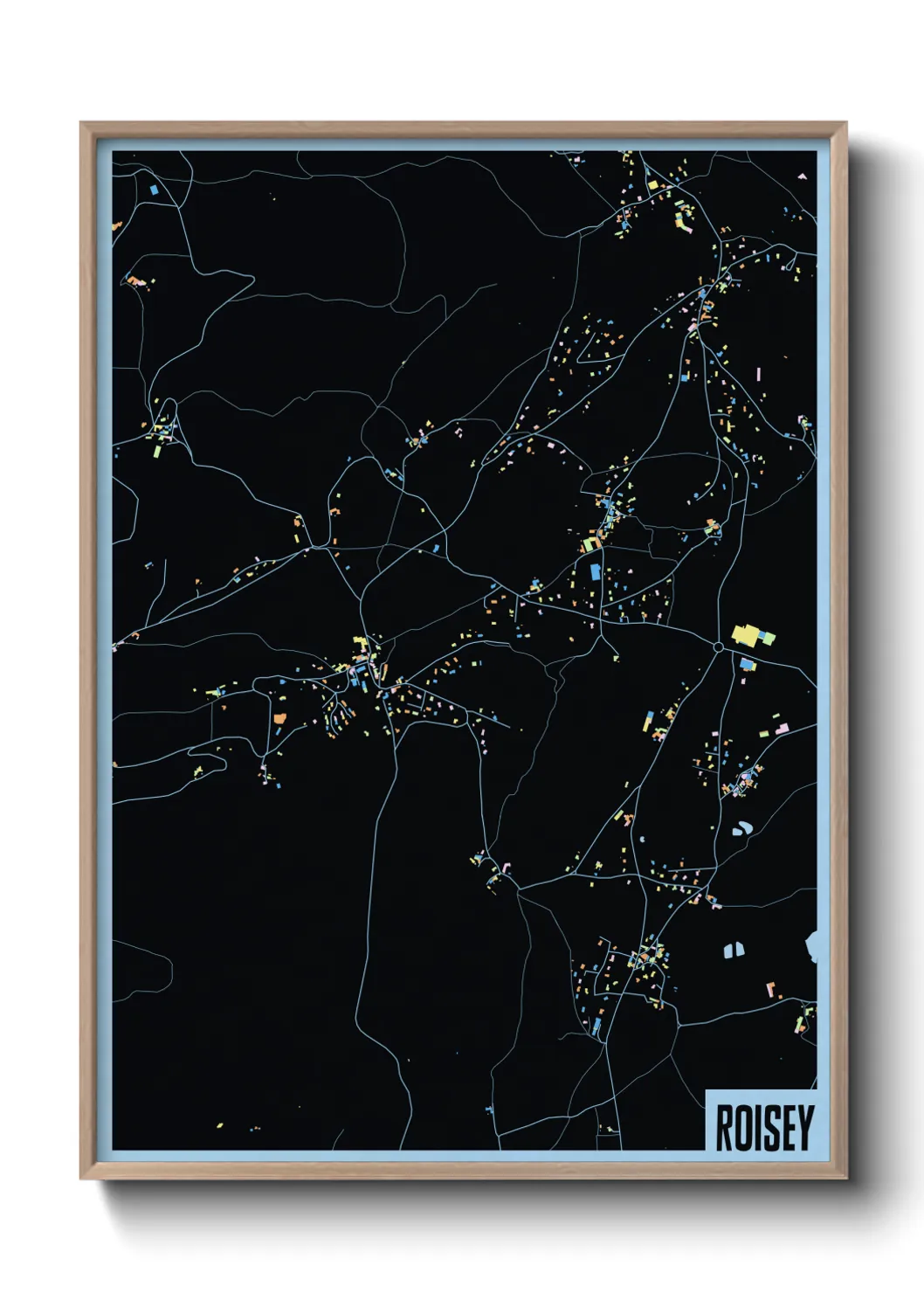 Une affiche de carte sur Roisey