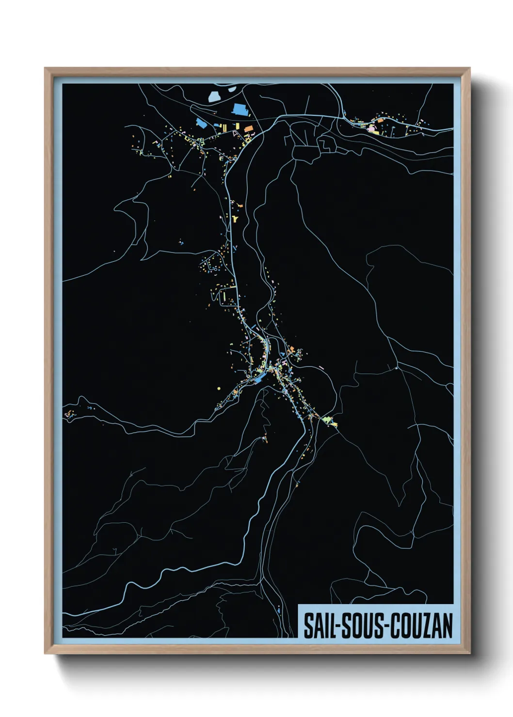 Une affiche de carte sur Sail-sous-Couzan