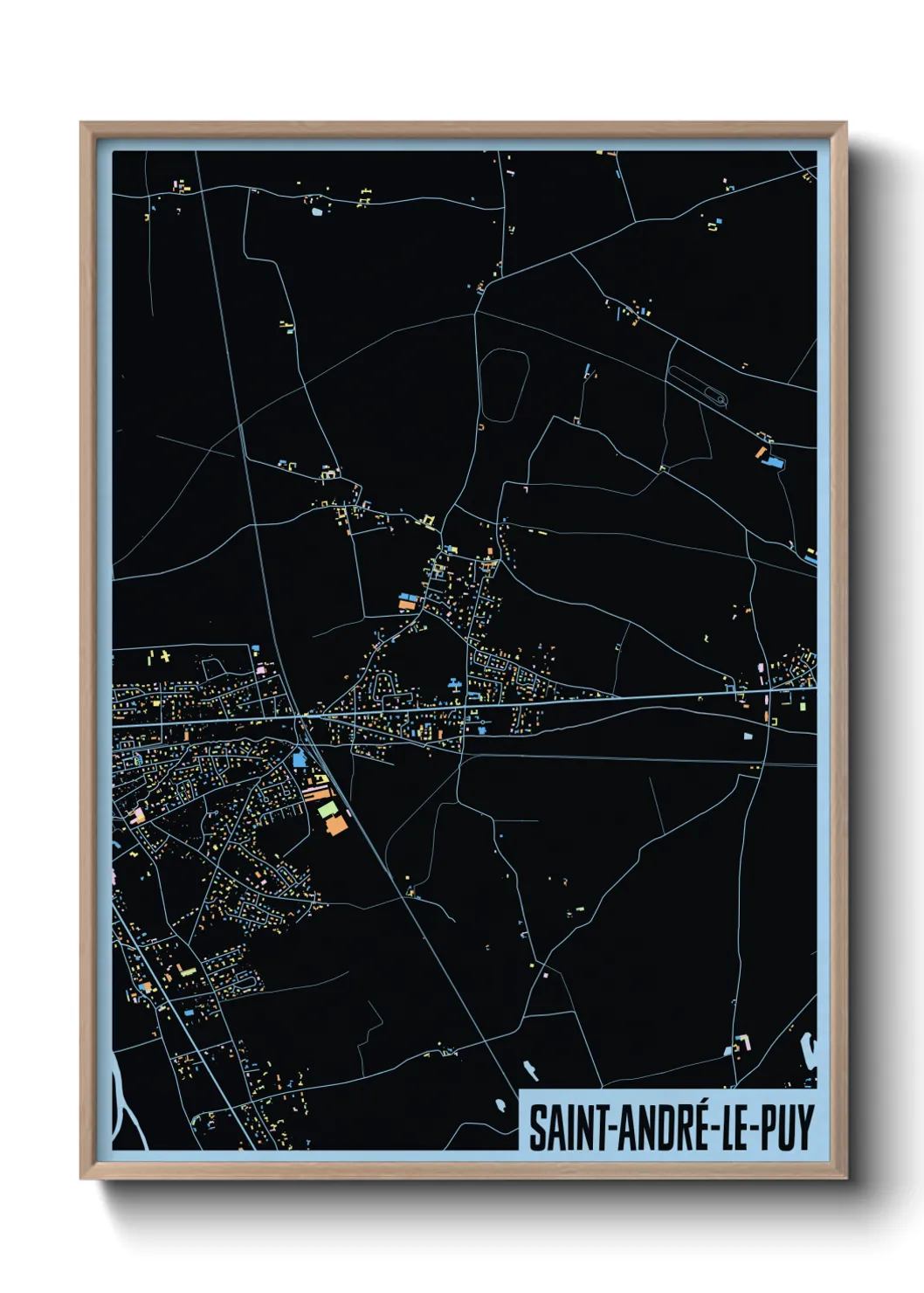 Une affiche de carte sur Saint-André-le-Puy