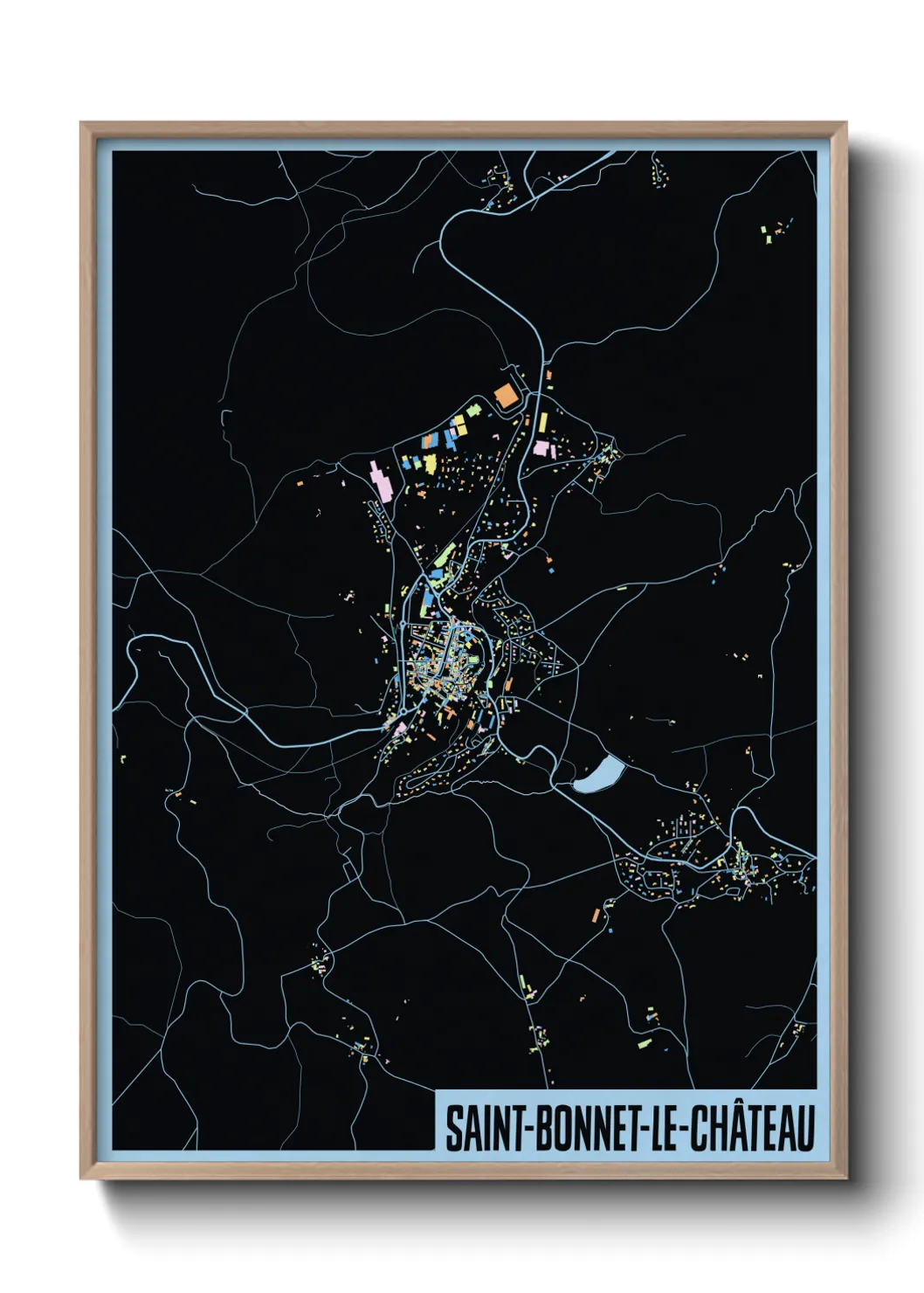 Une affiche de carte sur Saint-Bonnet-le-Château