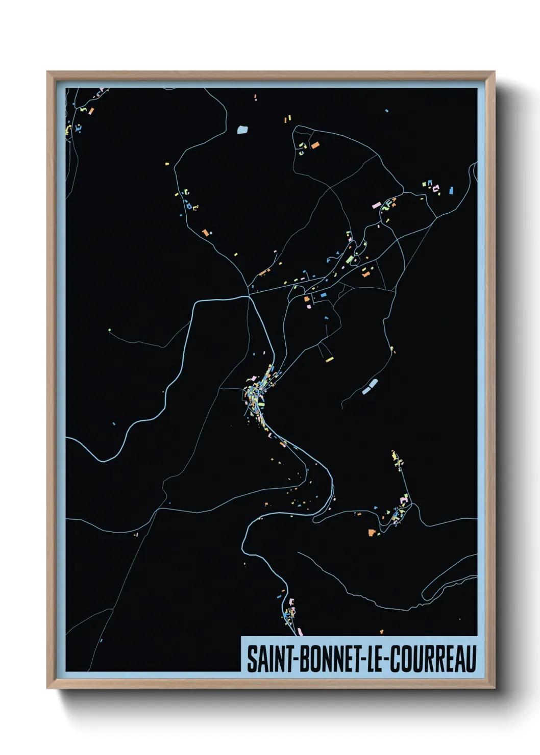 Une affiche de carte sur Saint-Bonnet-le-Courreau