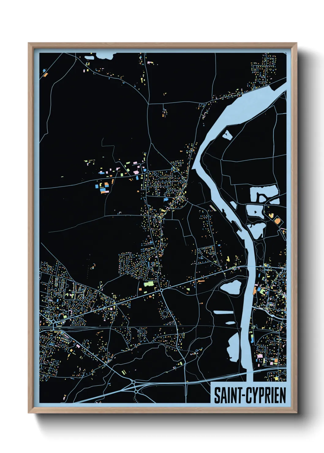 Une affiche de carte sur Saint-Cyprien