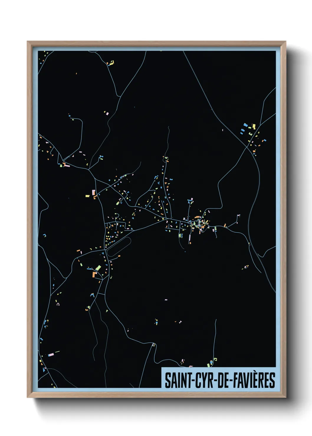 Une affiche de carte sur Saint-Cyr-de-Favières