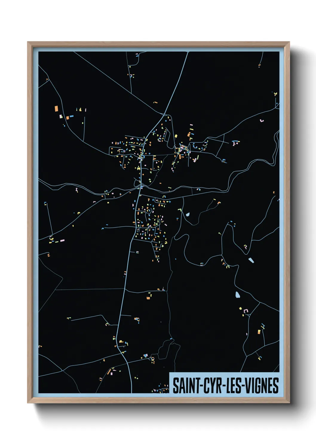 Une affiche de carte sur Saint-Cyr-les-Vignes