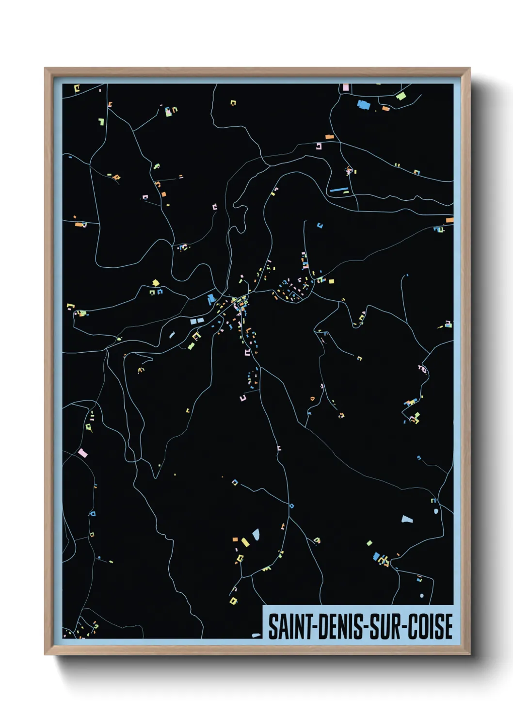 Une affiche de carte sur Saint-Denis-sur-Coise