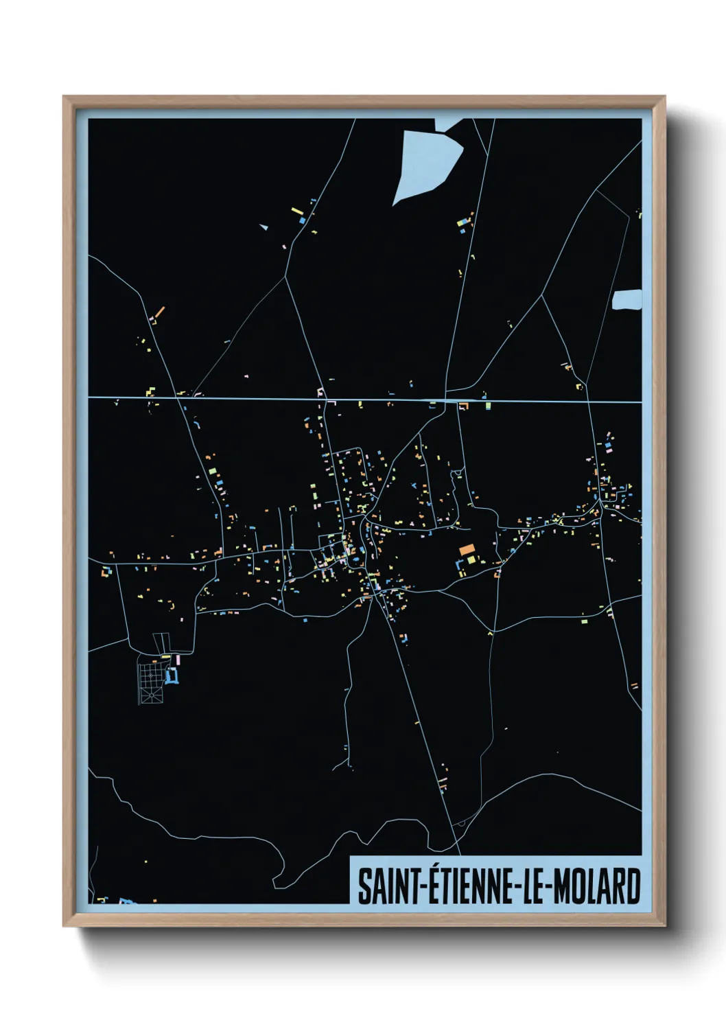 Une affiche de carte sur Saint-Étienne-le-Molard