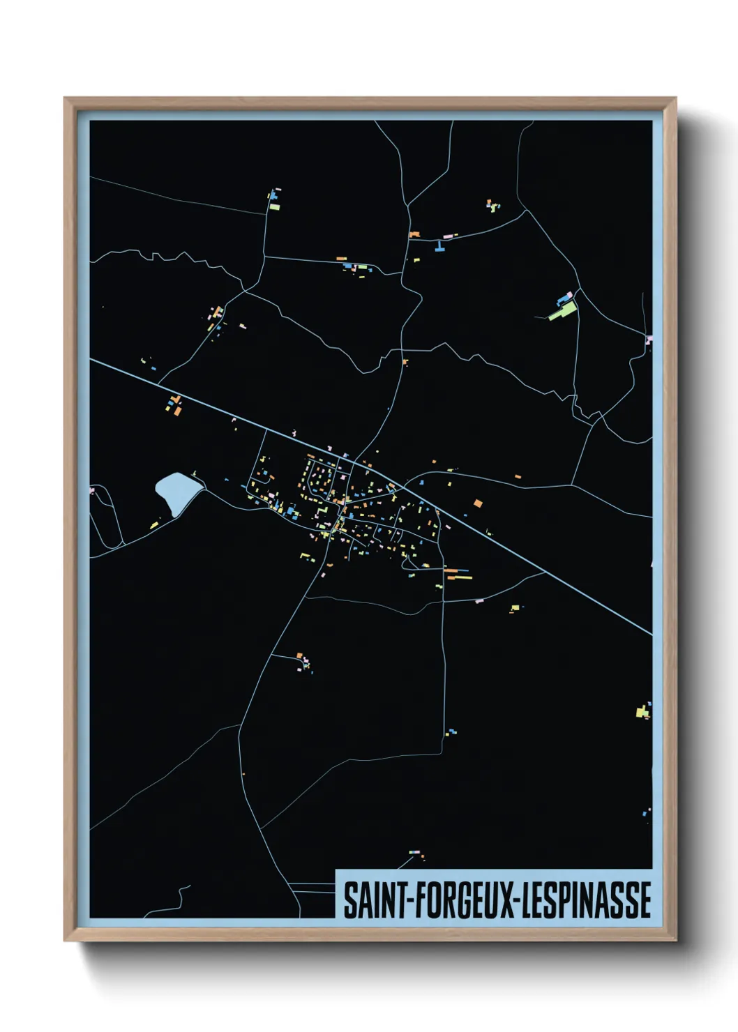 Une affiche de carte sur Saint-Forgeux-Lespinasse