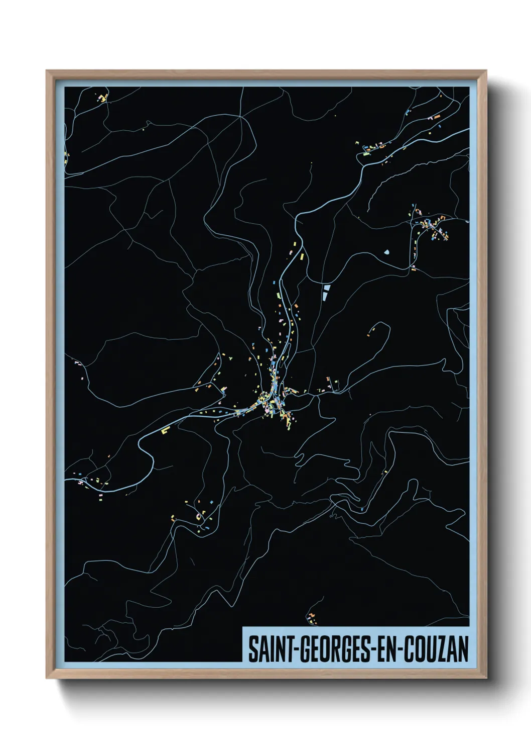 Une affiche de carte sur Saint-Georges-en-Couzan