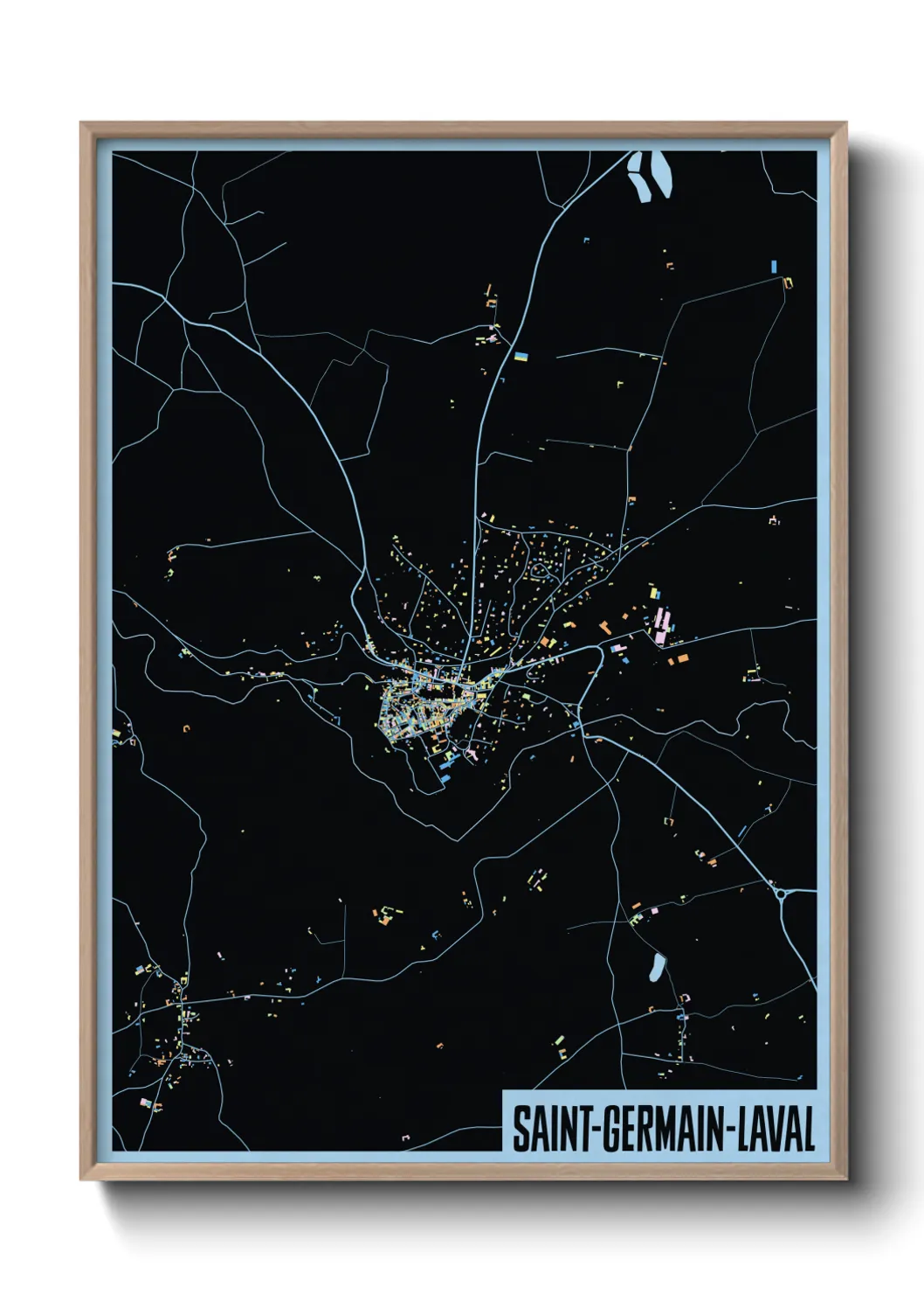 Une affiche de carte sur Saint-Germain-Laval