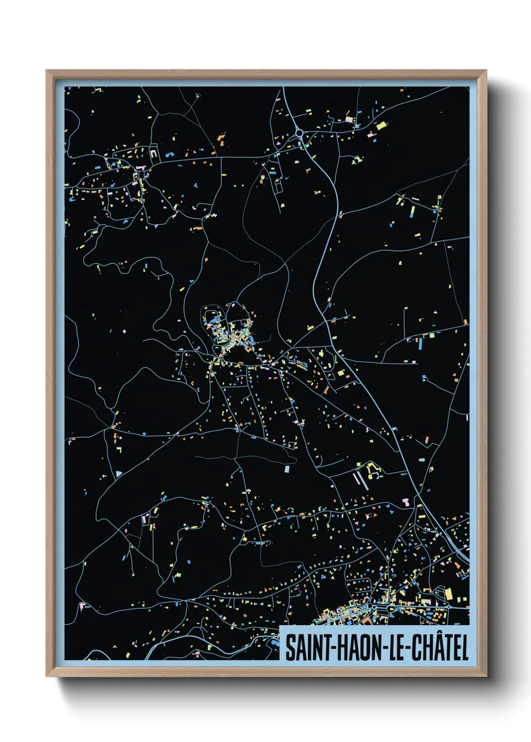 Une affiche de carte sur Saint-Haon-le-Châtel