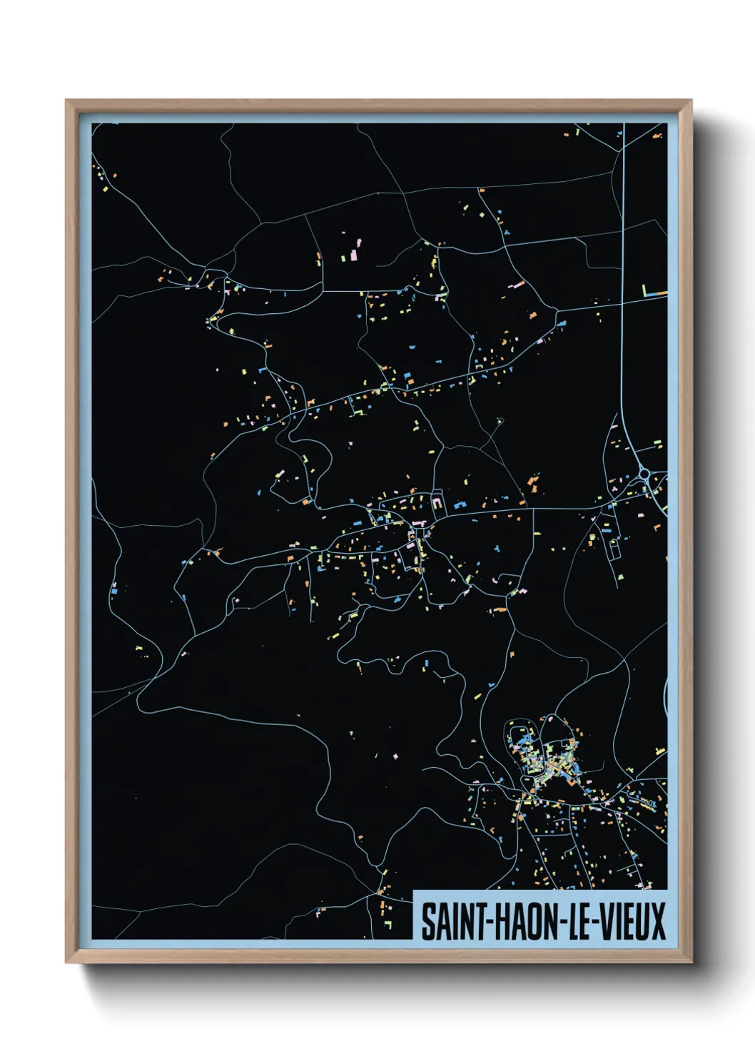 Une affiche de carte sur Saint-Haon-le-Vieux