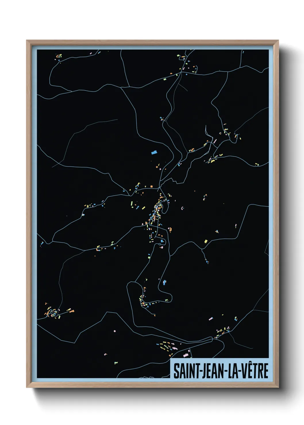 Une affiche de carte sur Saint-Jean-la-Vêtre