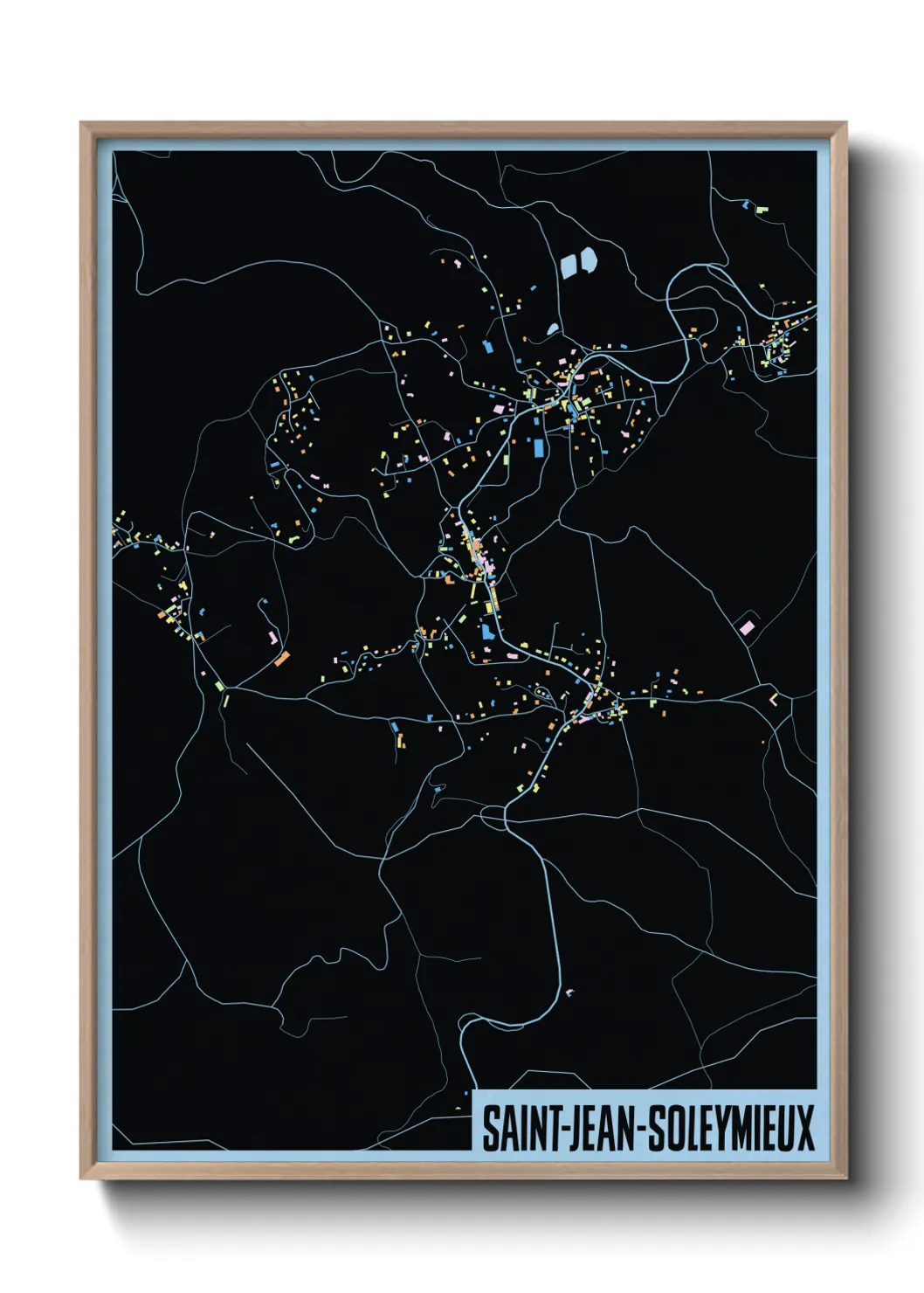 Une affiche de carte sur Saint-Jean-Soleymieux