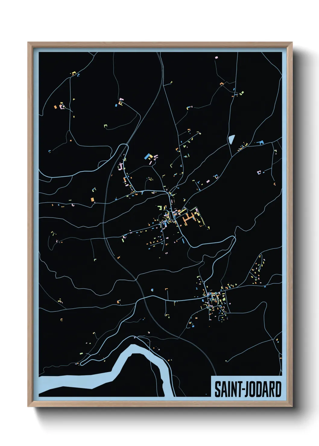 Une affiche de carte sur Saint-Jodard