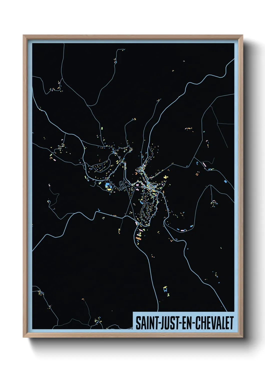 Une affiche de carte sur Saint-Just-en-Chevalet