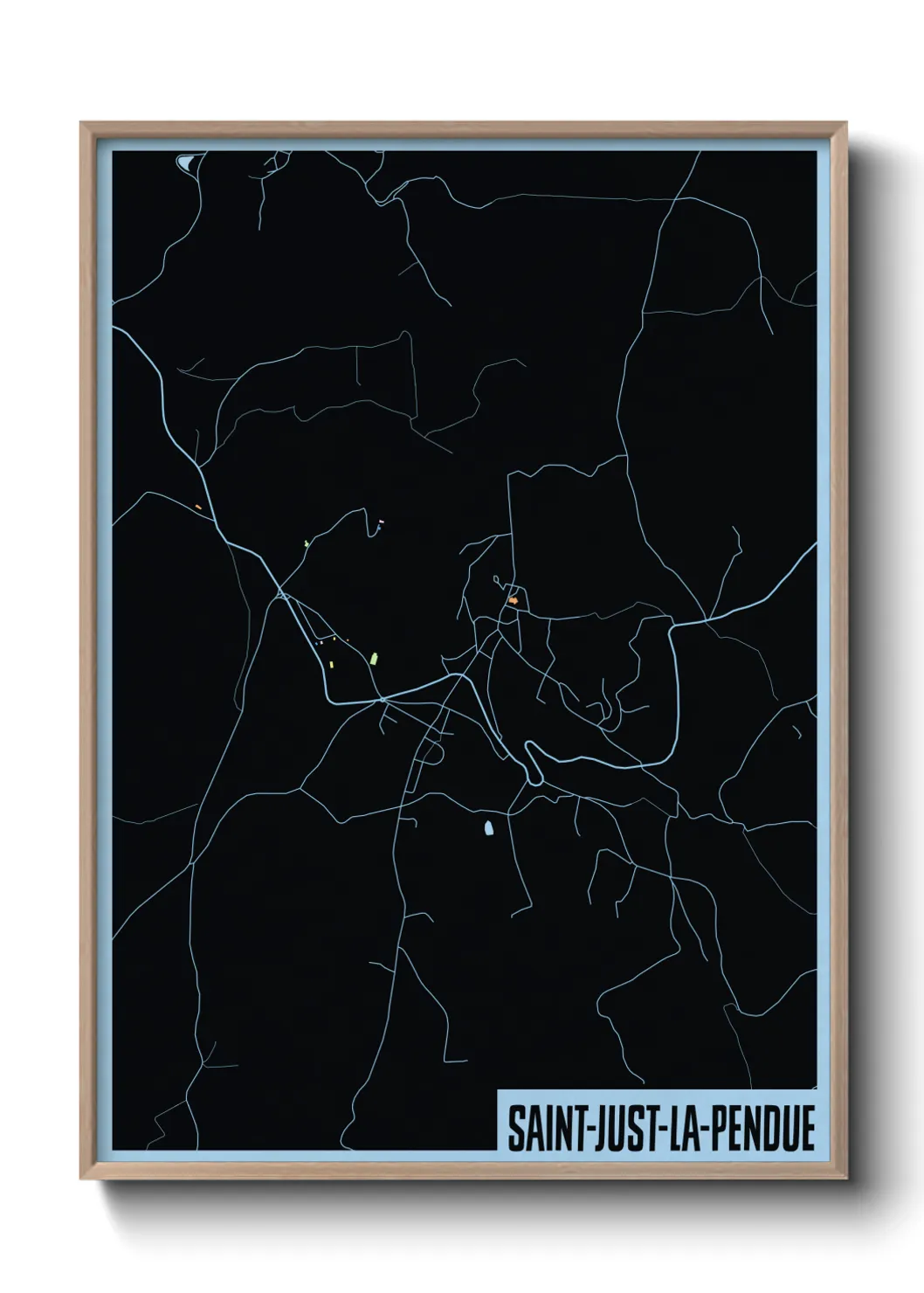 Une affiche de carte sur Saint-Just-la-Pendue