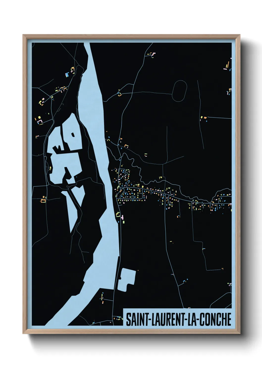 Une affiche de carte sur Saint-Laurent-la-Conche