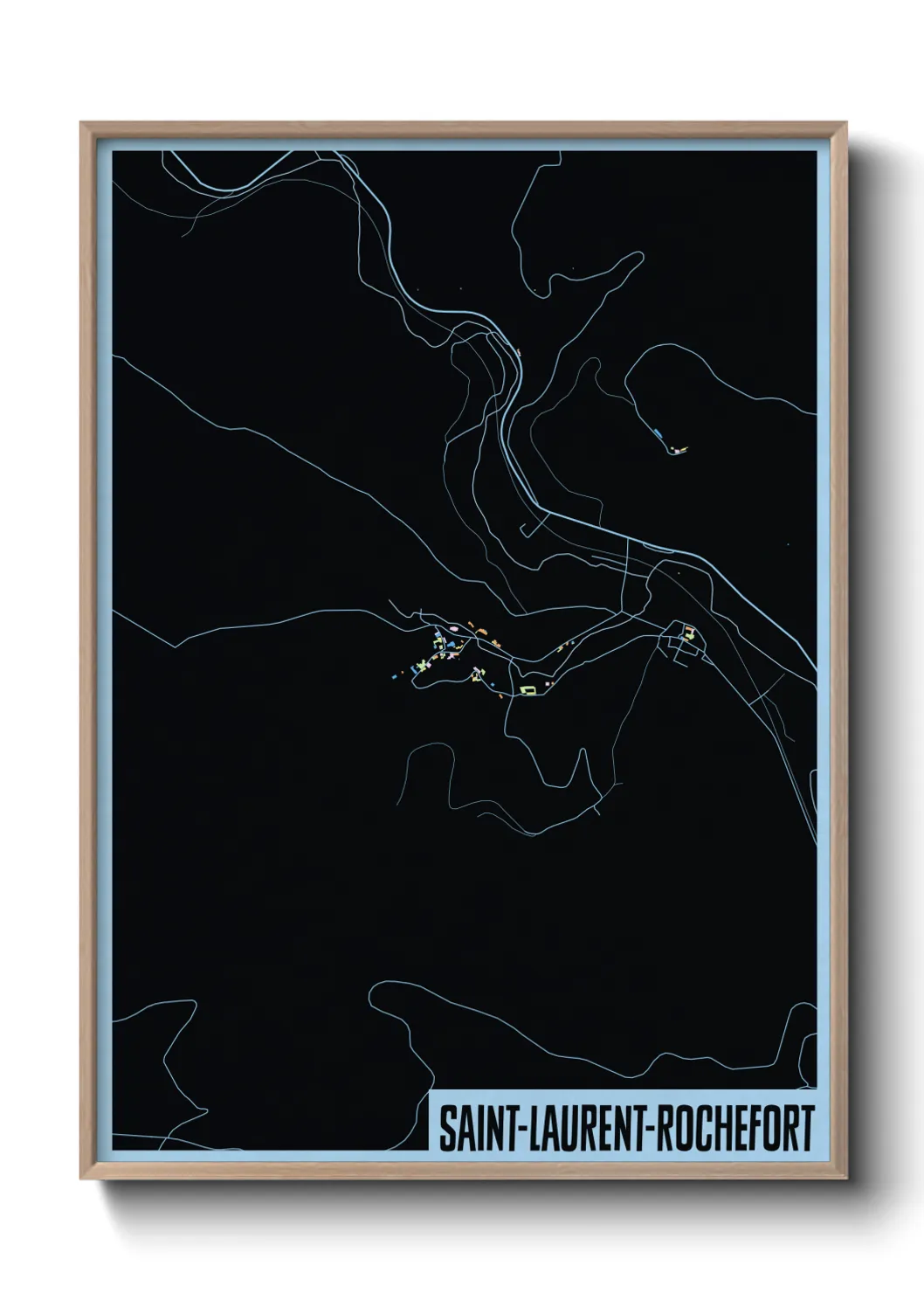 Une affiche de carte sur Saint-Laurent-Rochefort