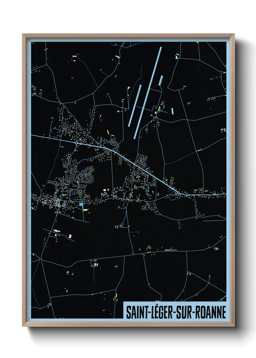 Une affiche de carte sur Saint-Léger-sur-Roanne