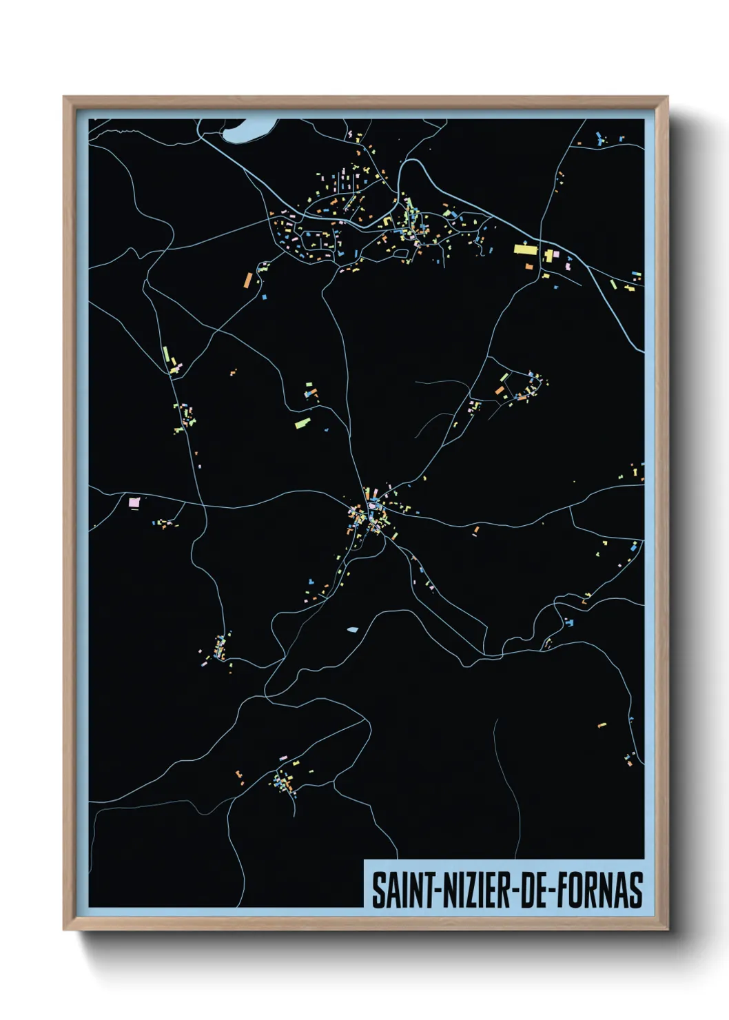 Une affiche de carte sur Saint-Nizier-de-Fornas