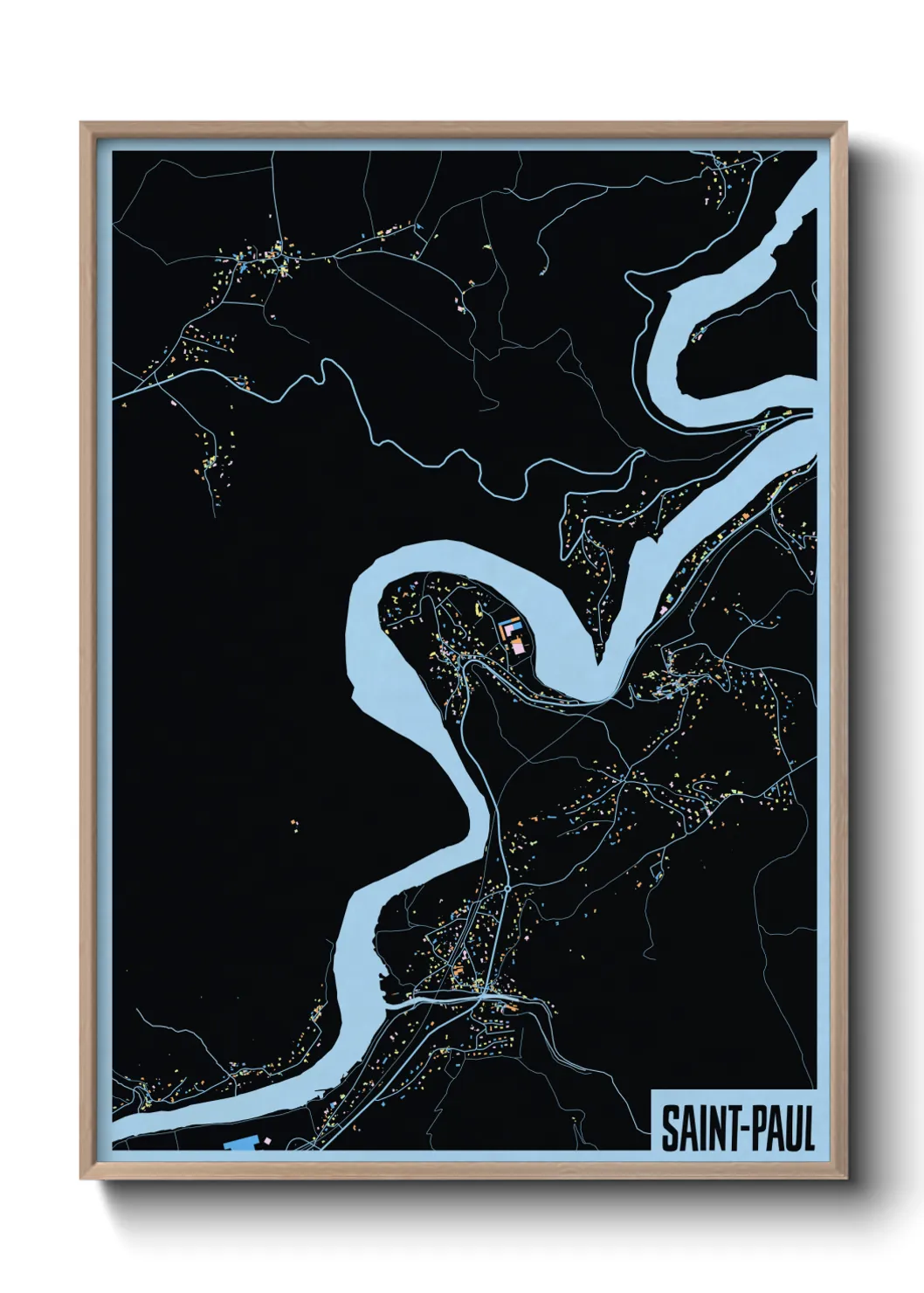 Une affiche de carte sur Saint-Paul