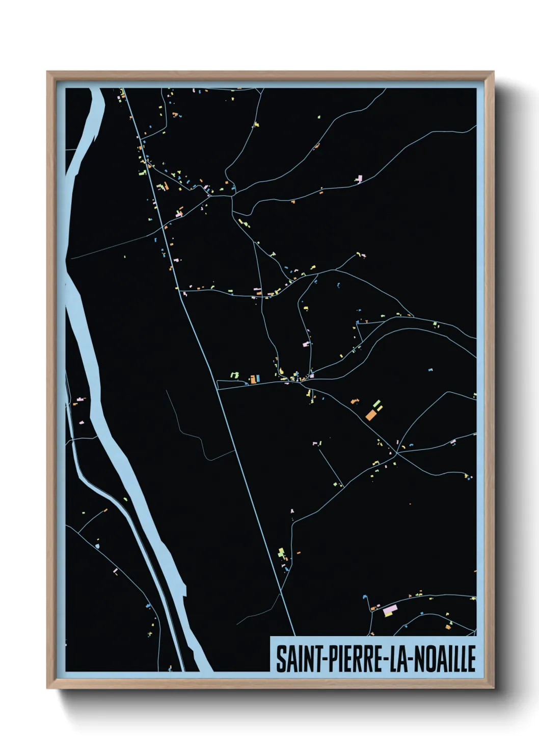 Une affiche de carte sur Saint-Pierre-la-Noaille