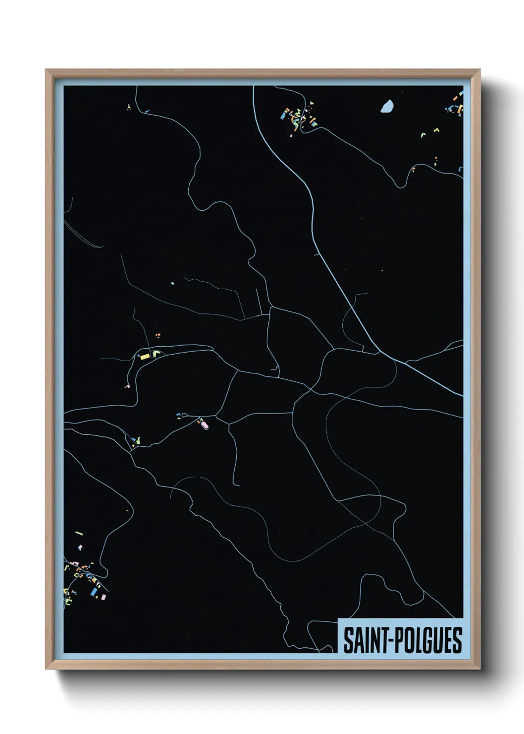 Une affiche de carte sur Saint-Polgues